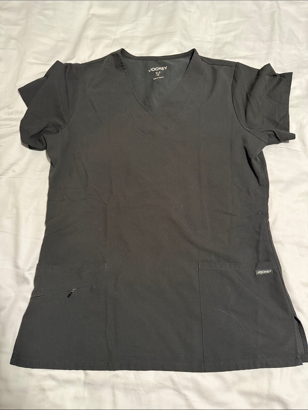Jockey Black V-Neck Short Sleeve Scrub Top